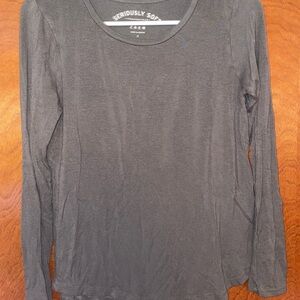 Aeropostale Gray Fitted Long Sleeve T-Shirt